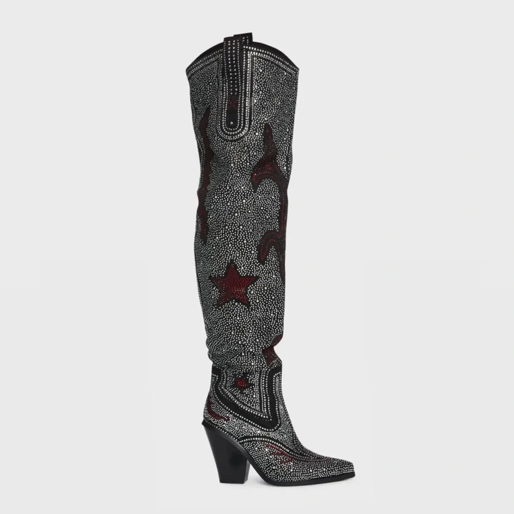 Azalea Wang Jolee Rhinestone Boots - Picture 3 of 11